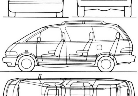 Toyota Previa (1993) (Toyota Preview (1993)) - drawings (drawings) of the car